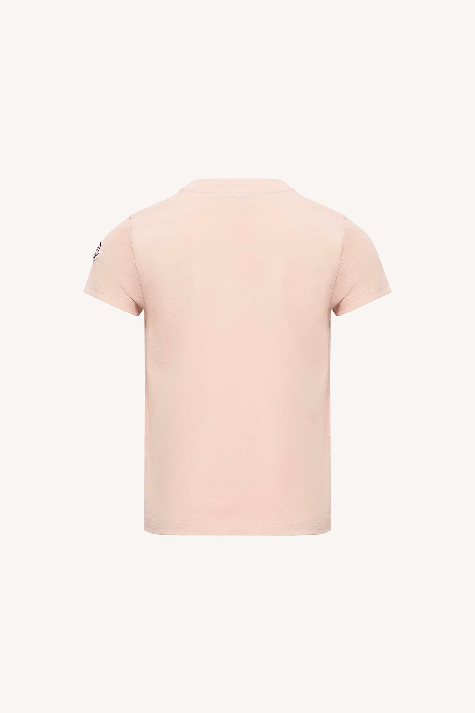 Embroidered Logo Cotton T-Shirt Girl Light Pink Moncler 3